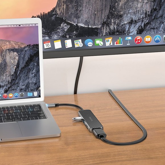 USB-разветвитель Hoco HB24 Type-C серый 6 в 1