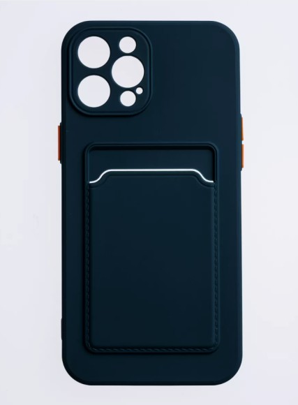 Чехол-накладка для iPhone 13 Pro Max силикон с кардхолдером черный