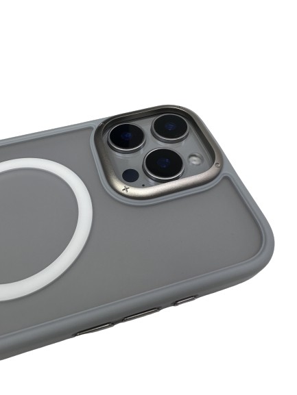 Чехол-накладка для iPhone 16 Pro Momax Play Magnetic Case Aluminum  Gray