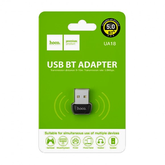 Bluetooth-адаптер USB Hoco UA18 черный