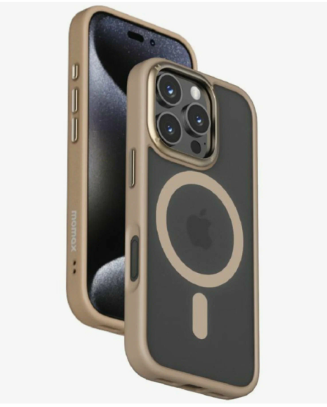 Чехол-накладка для iPhone 16 Pro Momax Play Magnetic Case Aluminum Gold Чехол-накладка для iPhone 16 Pro Momax Play Magnetic Case Aluminum Gold