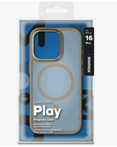 Чехол-накладка для iPhone 16 Pro Momax Play Magnetic Case Aluminum Gold Чехол-накладка для iPhone 16 Pro Momax Play Magnetic Case Aluminum Gold