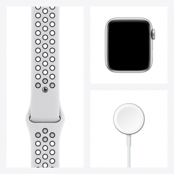 Часы Apple Watch 40 мм Nike M00T3 Series 6, корпус из алюминия цвета «серебристый»,спорт ремеш Nike цвет платина  (Серебристый)