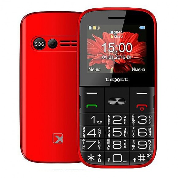 Телефон teXet TM-B227  (красный)