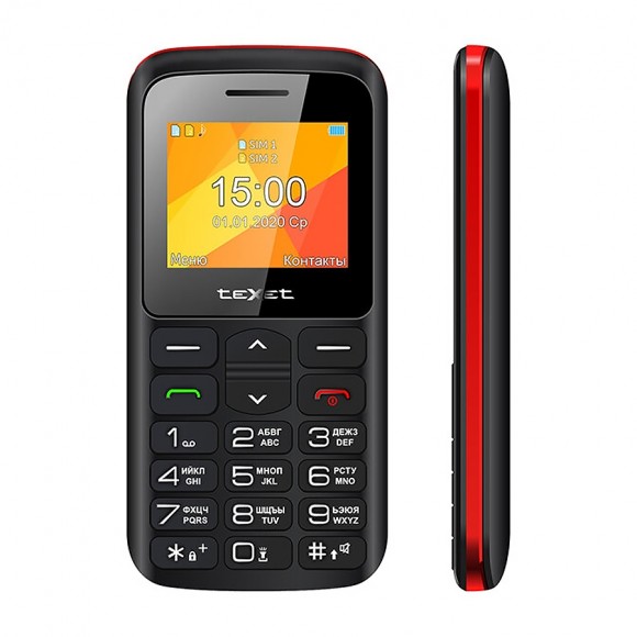 Телефон teXet TM-B323  (черный, Красный )