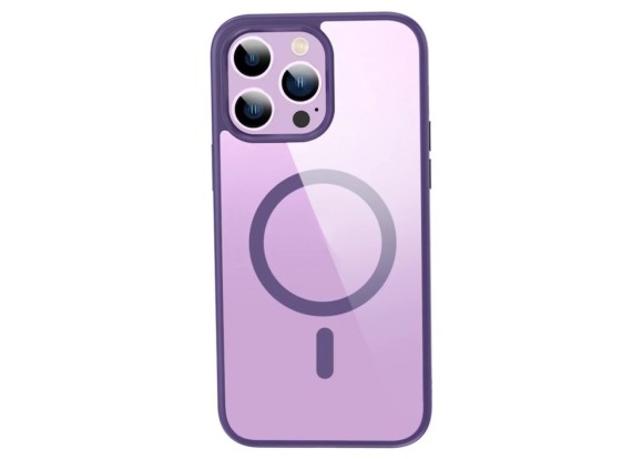 Чехол-накладка для iPhone 14 Pro Breaking Color Magsafe фиолетовый