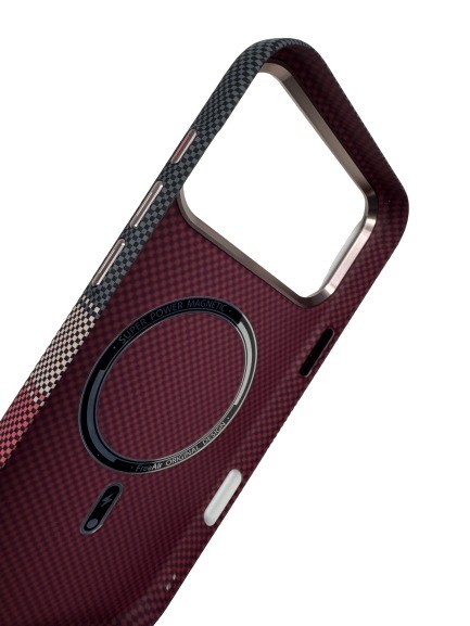 Чехол-накладка для iPhone 17 Pro Max FreeAir MagSafe черный/красный Чехол-накладка для iPhone 17 Pro Max FreeAir MagSafe черный/красный