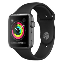 Часы Apple Watch Series 3 38mm Aluminum Case with Sport Band MTF02RU/A (темно-серый, Черный)