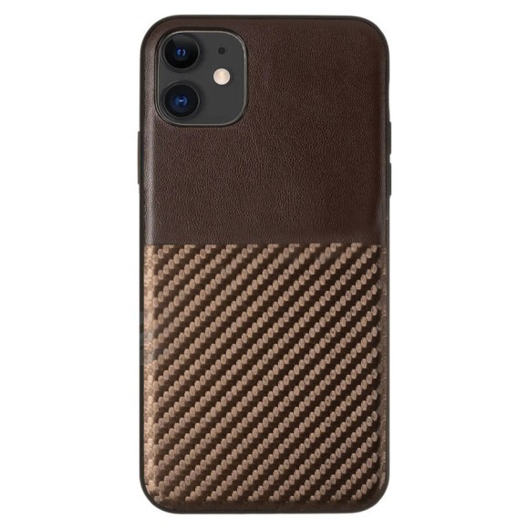 Чехол-накладка для iPhone 11 Mokka карбон коричневый