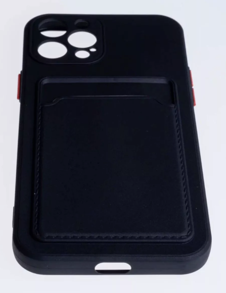 Чехол-накладка для iPhone 12 Pro силикон с кардхолдером черный Чехол-накладка для iPhone 12 Pro силикон с кардхолдером черный
