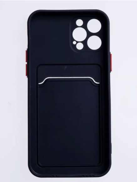 Чехол-накладка для iPhone 12 Pro силикон с кардхолдером черный Чехол-накладка для iPhone 12 Pro силикон с кардхолдером черный