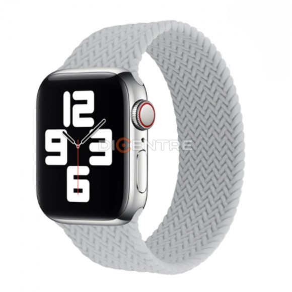 Ремешок для Apple Watch 42/44/45 мм M силикон плетеный серый