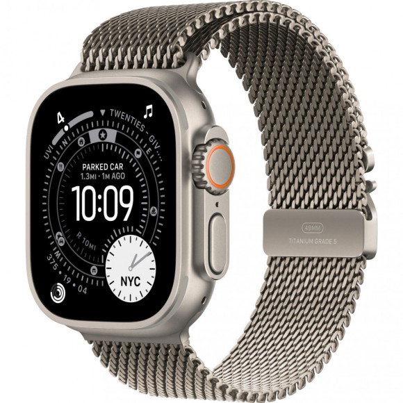 Apple Watch Ultra3 2025 MX4M3 49mm/S Natural Titanium Case with Natural Titanium Milanese Loop (Natural Titanium, Natural Titanium) Apple Watch Ultra3 2025 MX4M3 49mm/S Natural Titanium Case with Natural Titanium Milanese Loop (Natural Titanium, Natural Titanium)