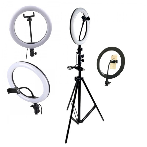 Кольцевая лампа (26см)+держатель для телефона +штатив 2.1м Кольцевая лампа (26см)+держатель для телефона +штатив 2.1м