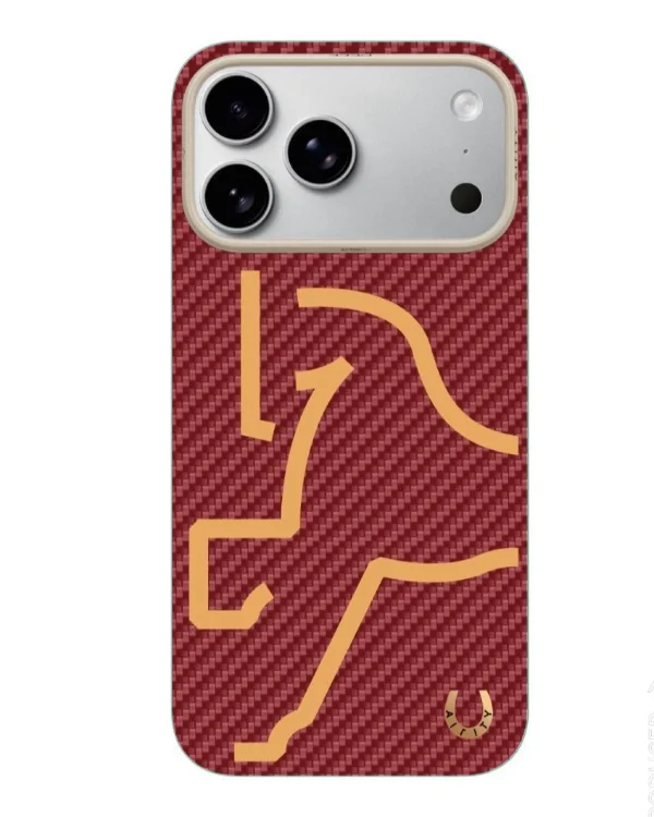 Чехол-накладка для iPhone 17 Pro/18 Pro Airity Aramid Fiber Horse Red