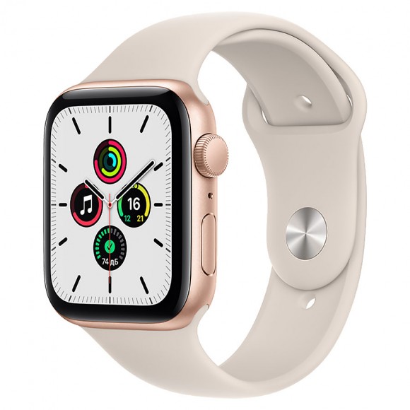Часы Apple Watch SE GPS 44mm Aluminum Case with Sport Band (MKQ53RU/A) 2021 (золотой, Сияющая звезда)