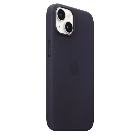 Чехол-накладка для iPhone 14 Leather Case MagSafe темно-синий