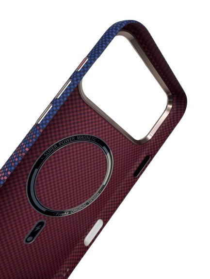 Чехол-накладка для iPhone 17 Pro Max FreeAir MagSafe синий/красный Чехол-накладка для iPhone 17 Pro Max FreeAir MagSafe синий/красный