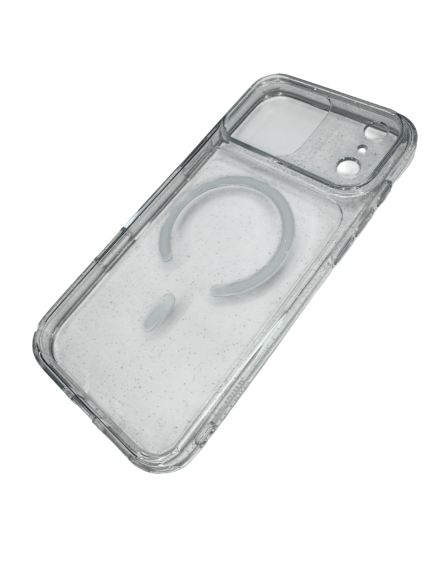 Чехол-накладка для iPhone 17 Pro Max Le Prius Tiffany Glitter MagSafe White