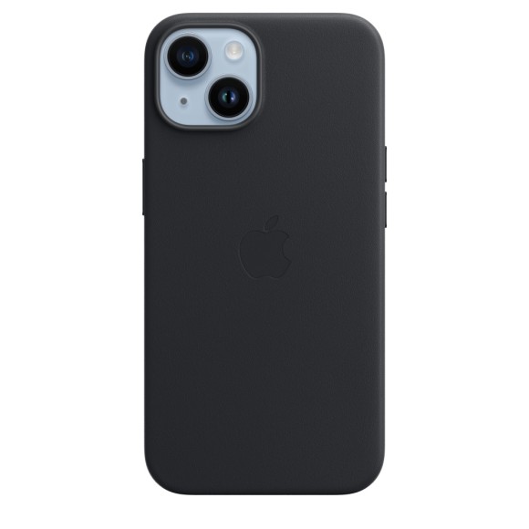 Чехол-накладка для iPhone 14 Leather Case MagSafe черный