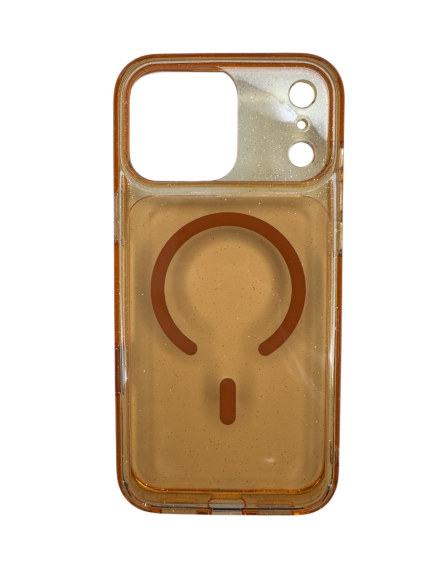 Чехол-накладка для iPhone 17 Pro Max Le Prius Tiffany Glitter MagSafe Orange
