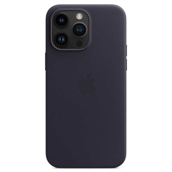 Чехол-накладка для iPhone 14 Pro Leather Case MagSafe темно-синий