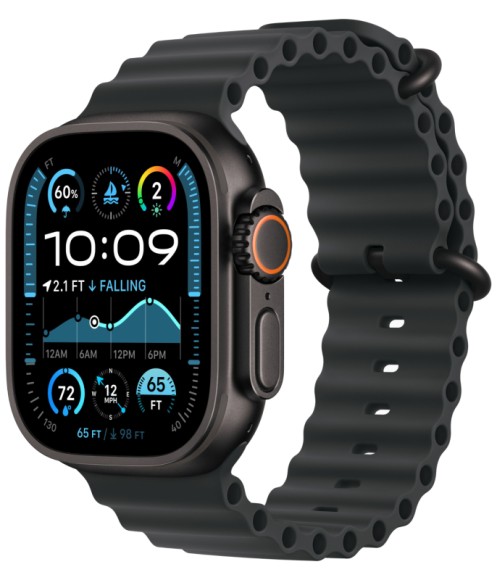 Умные часы  Apple Watch Ultra 2 MX4P3 49mm Black Titanium Case with Black Ocean Band (Black Titanium, Black)
