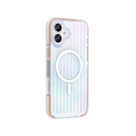 Чехол-накладка для iPhone 16 Mutural Bumpy Clear Magsafe Series Pink