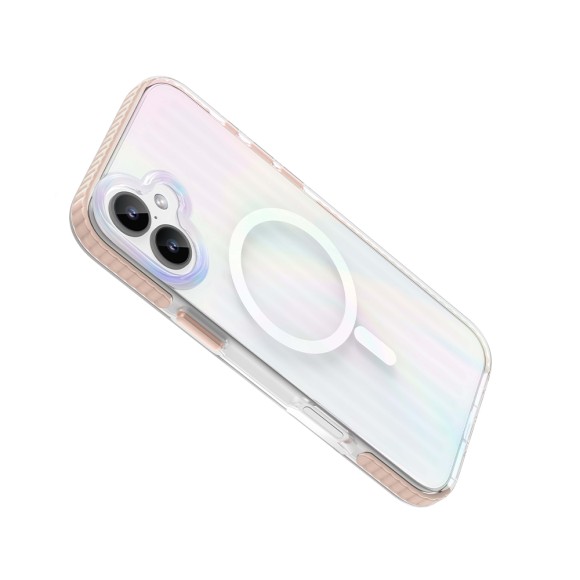 Чехол-накладка для iPhone 16 Mutural Bumpy Clear Magsafe Series Pink