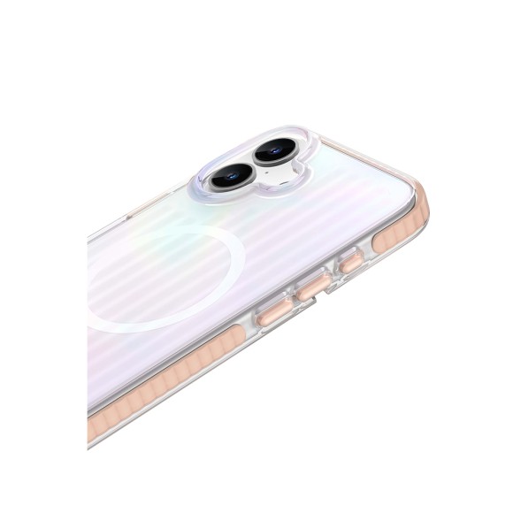 Чехол-накладка для iPhone 16 Mutural Bumpy Clear Magsafe Series Pink