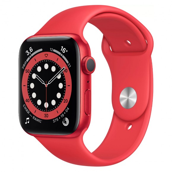 Часы Apple Watch Series 6 GPS 44mm Aluminum Case with Sport Band (M00M3RU/A) (красный, Красный )