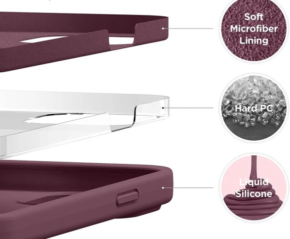 Чехол-накладка для iPhone 14 Silicone Case бардовый