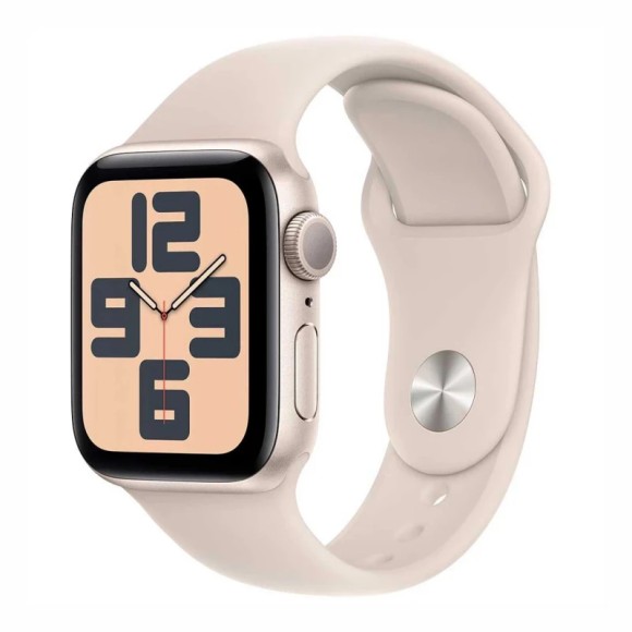 Умные часы Apple Watch SE 2023 GPS 40mm S/M MR9U3  корпус из алюминия ,Sport Band браслет (Сияющая звезда, Сияющая звезда)