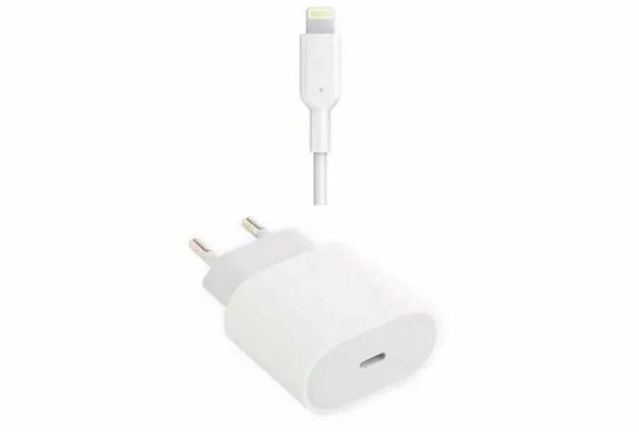 СЗУ  USB-C 20W+кабель Type-C Lighting  белый