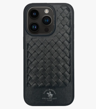 Чехол-накладка для iPhone 15 Pro Max Santa Barbara RAVEL плетенка черный