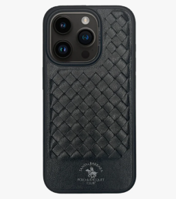 Чехол-накладка для iPhone 15 Pro Max Santa Barbara RAVEL плетенка черный