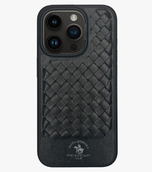 Чехол-накладка для iPhone 15 Pro Max Santa Barbara RAVEL плетенка черный
