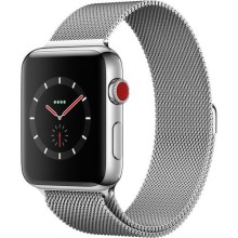 Часы Apple Watch Series 3 42 мм (MR1J2), корпус из нержавеющей стали , миланский браслет серебристого цвета (серебристый, Silver)