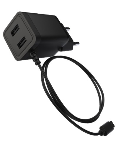 СЗУ Maxvi A302M USB 15W+литой кабель черный