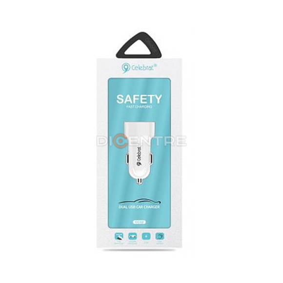 АЗУ USB (2,1A) 2 USB CELEBRAT CC02 белый АЗУ USB (2,1A) 2 USB CELEBRAT CC02 белый