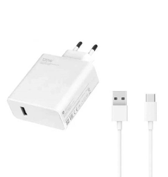 СЗУ USB + кабель Type-C-USB 120W белый