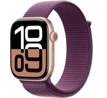 46mm MWY83 Series 10 Case Rose Gold Aluminum with Plum Sport Loop