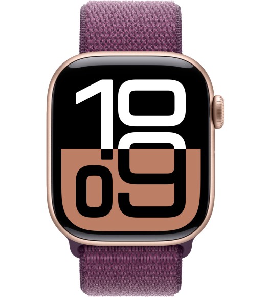 46mm MWY83 Series 10 корпус из алюминия цвета розовое золото спортивный браслет цвета "Plum" 46mm MWY83 Series 10 корпус из алюминия цвета розовое золото спортивный браслет цвета "Plum"