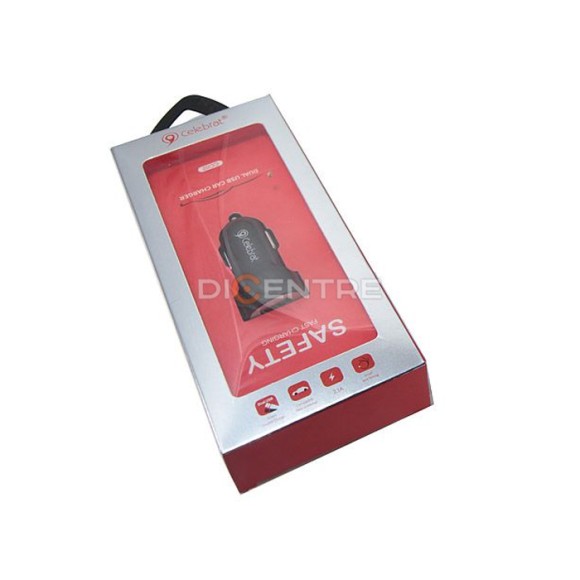 АЗУ USB (2,1A) 2 USB CELEBRAT CC02 черный