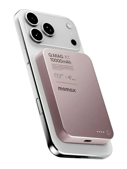 Аккумулятор Momax Mag X1 10000 mAh розовый титан Аккумулятор Momax Mag X1 10000 mAh розовый титан