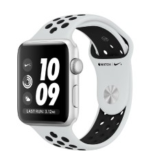 Часы 42 мм Nike+ S3 MQL32 корпус из серебристого алюминия, спорт ремешок цвет«платинум-черный»РСТ (серебристый, Silver Aluminum)