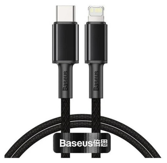 Type-C-Lightning Baseus High Density Braided Fast Charging  PD 20W 1m Чёрный (CATLGD-01)
