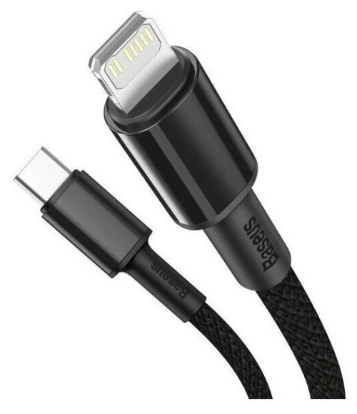Type-C-Lightning Baseus High Density Braided Fast Charging  PD 20W 1m Чёрный (CATLGD-01)