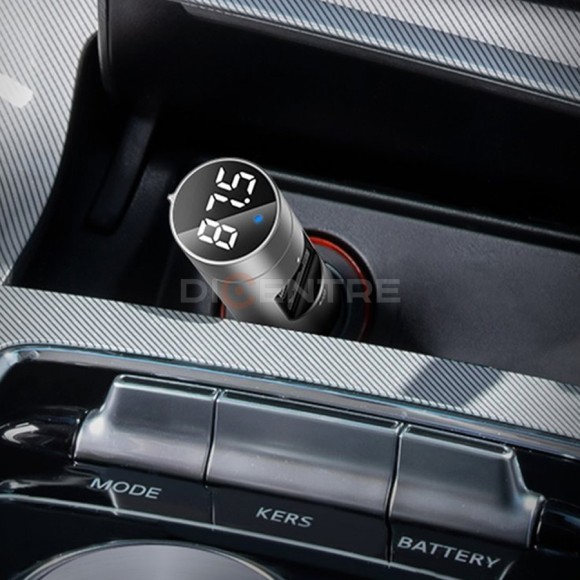 АЗУ Baseus с FM-трансмиттером 2xUSB Energy Column Car Wireless MP3 - Серебристое (CCNLZ-0S)