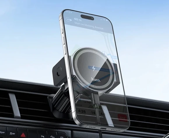 Держатель Hoco HW35 Power electric magnetic Black